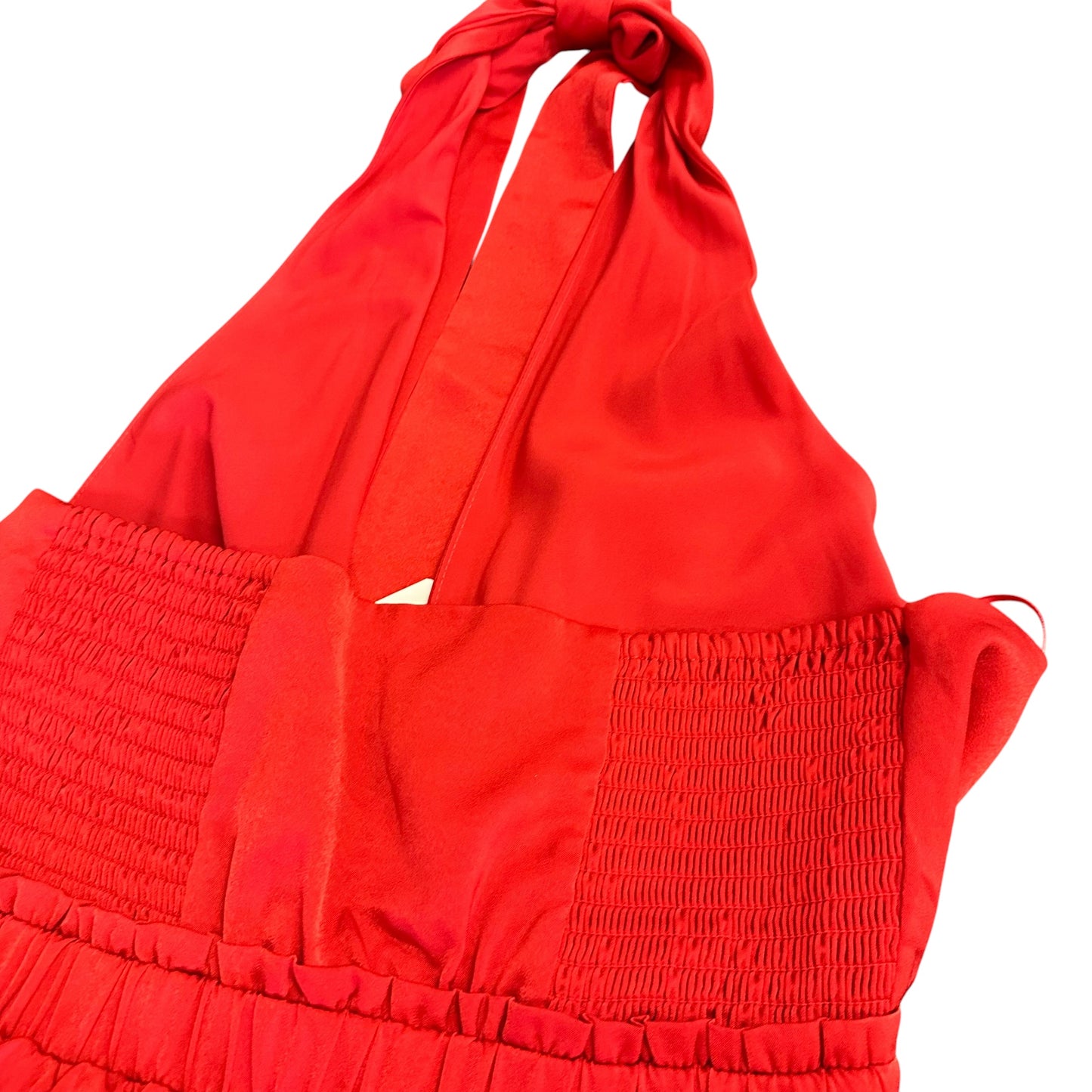 ADELYN RAE RED HALTER RUFFLE TIERED DRESS NWT 14 SMALL