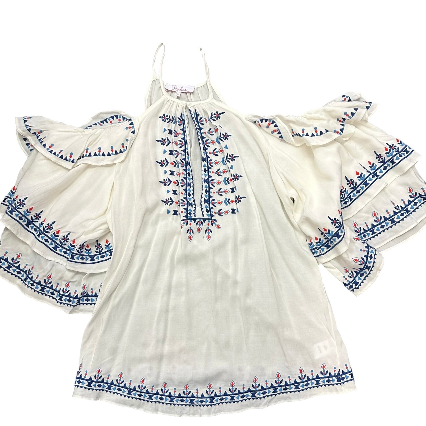 PARKER WHITE EMBROIDERED BLOUSE 249 XS