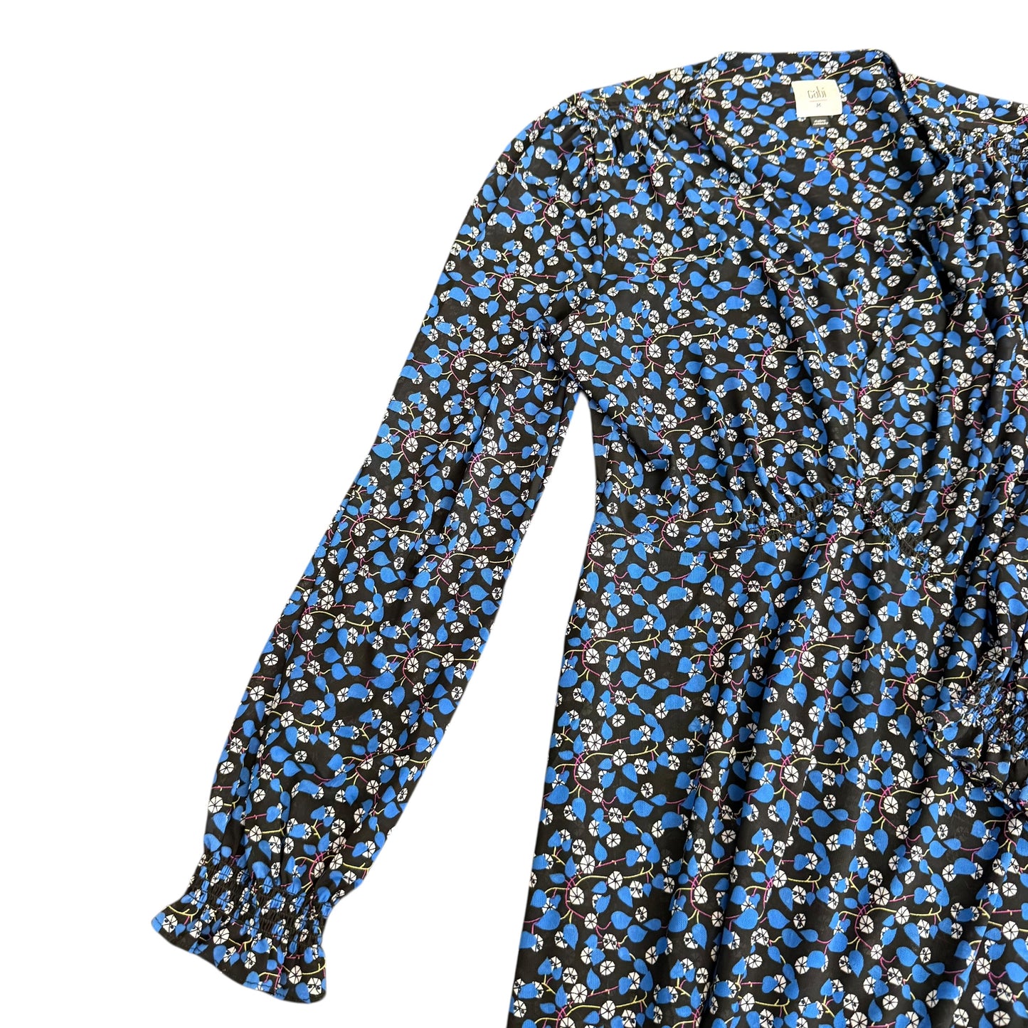 CABI BLUE BLACK MESH FIT FLARE DRESS 256 MEDIUM