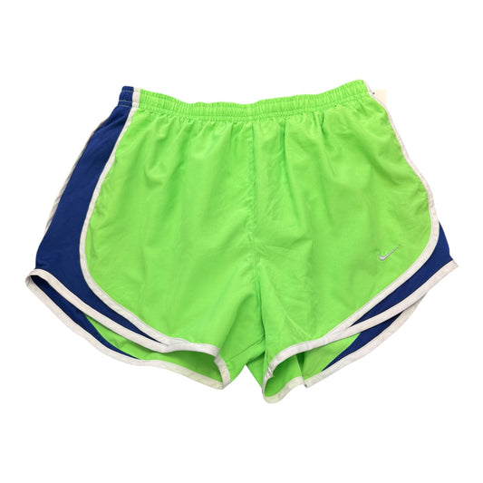 NIKE DRI FIT RUNNING SHORTS NEON GREEN BLUE 100 MEDIUM