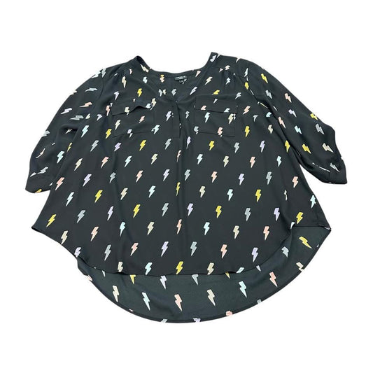 TORRID BLACK POPOVER HARPER LIGHTNING BOLTS 229 3X