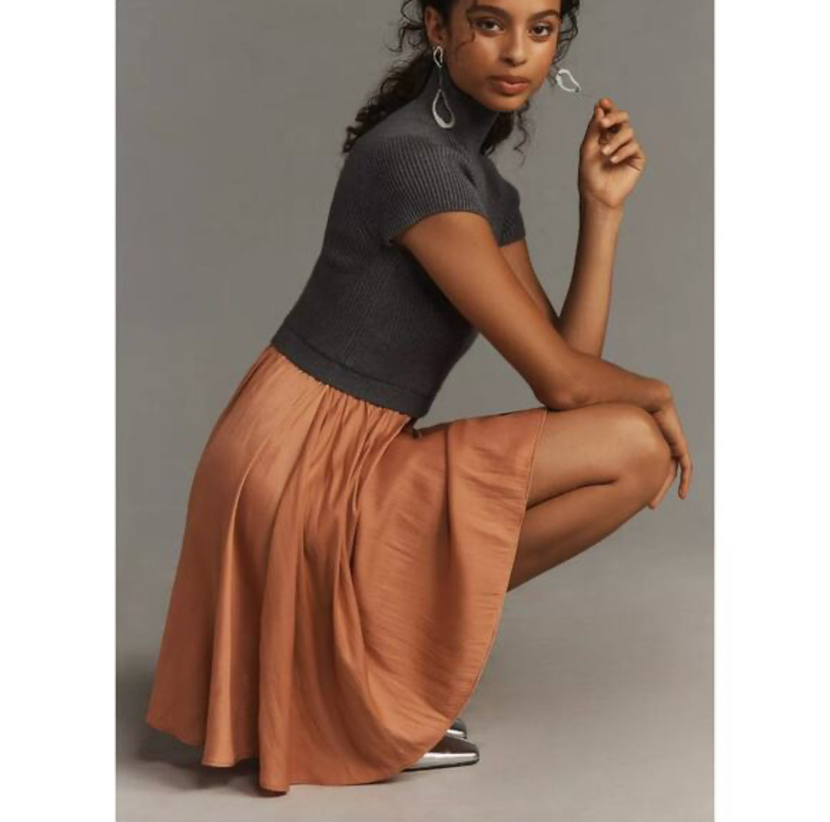 ANTHROPOLOGIE THE THEA TWOFER SWEATER DRESS 123 3X