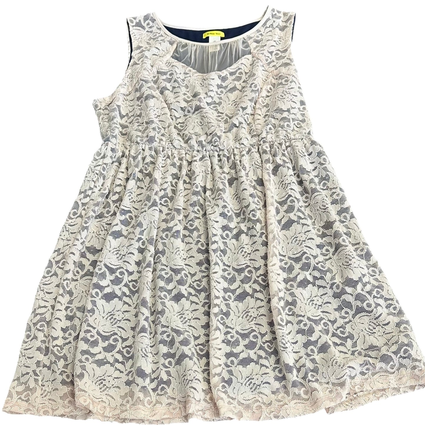 YELLOW STAR BEIGE LACE DRESS 249 3X