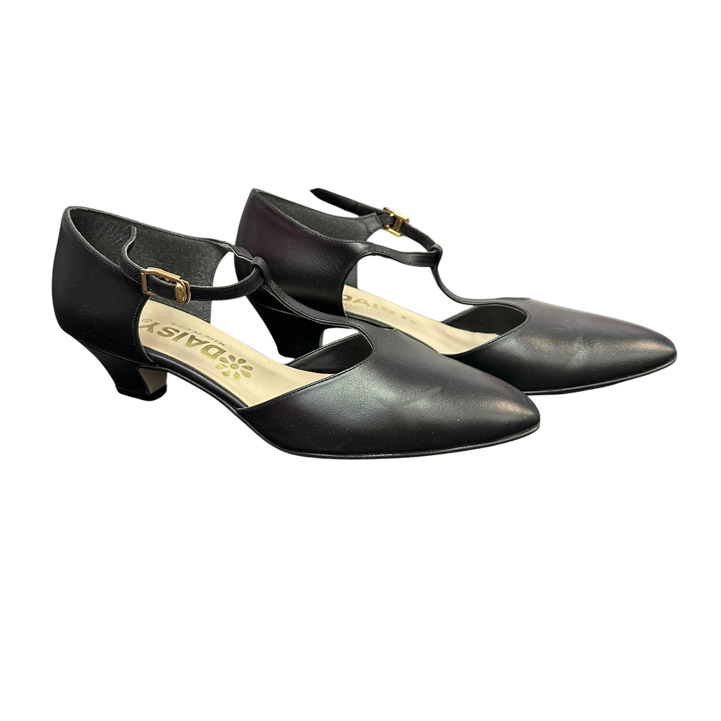 DAISY BLACK CLOSED TOE HEELS 44 SZ 6.5