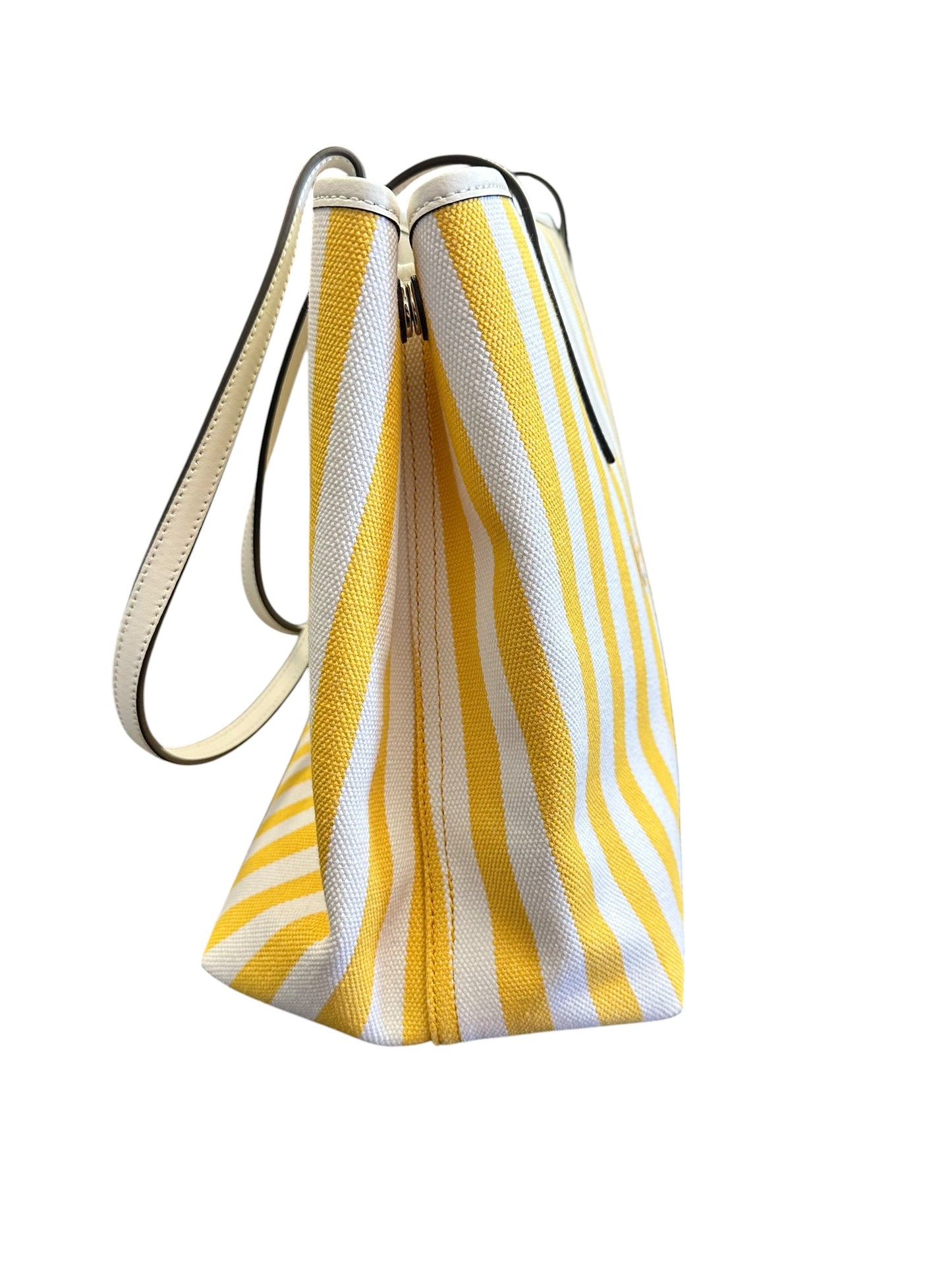 KATE SPADE YELLOW WHITE TOTE NWT 201 OS