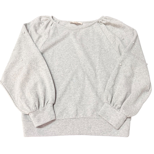LOFT GRAY SWEATSHIRT PEARL BALLOON SLEEVES 247 SMALL
