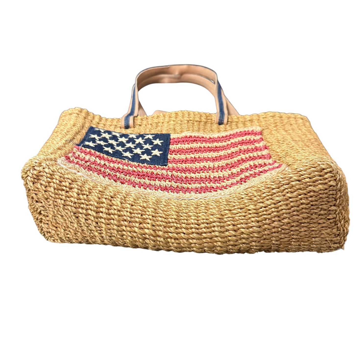 AMANDA SMITH STRAW TOTE BAG AMERICAN FLAG 100 OS