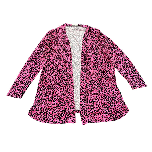 ZENANA PINK ANIMAL PRINT OPEN CARDIGAN 125 XL
