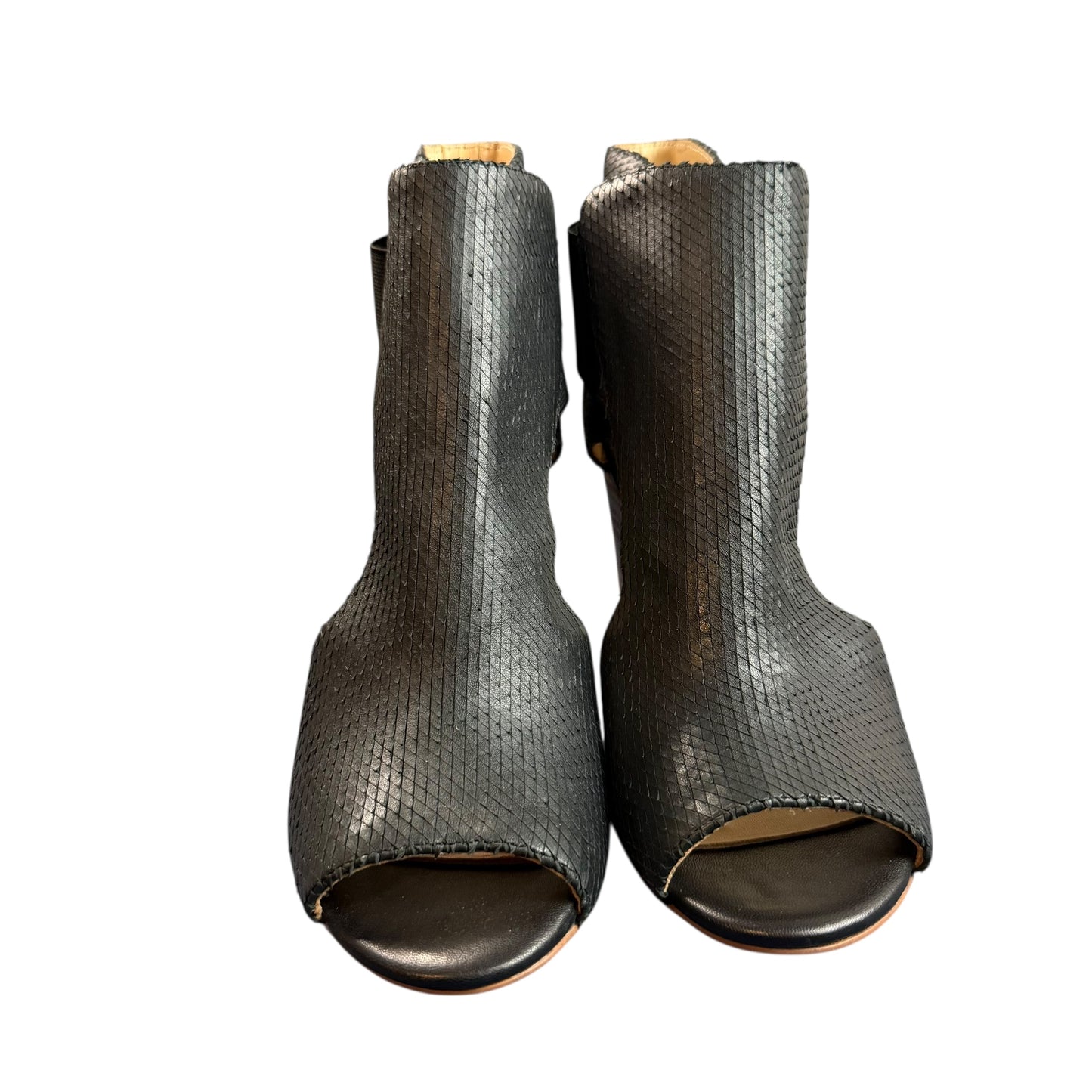 BOTKIER MADDY BLACK PEEP TOE BLOCK HEELS 26 NEW REFURBISHED SZ 10