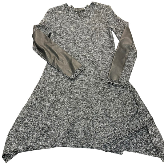 BCBGMAXZARIA DAHNYA MERINO WOOL SWEATER DRESS FAUX LEATHER 38 SMALL