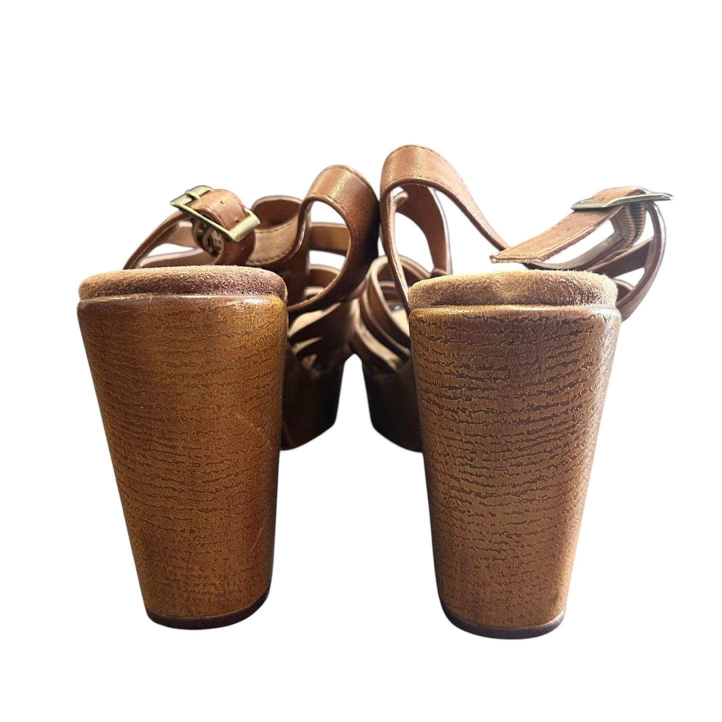 CARLOS BROWN PLATFORM SANDALS 148 SZ 10