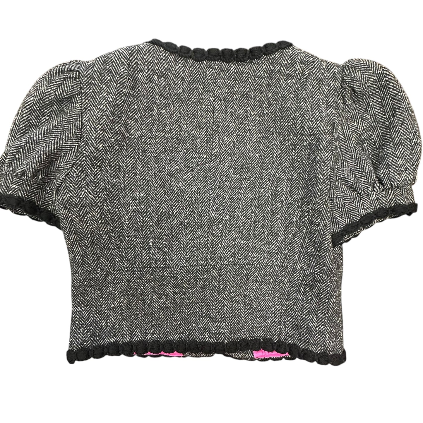 19 - TRINA TURK CHEVRON PUFF SHORT SLEEVE JACKET 241 SZ 4