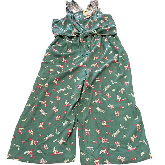 MATILDA JANE GREEN WIDE LEG CROPPED JUMPSUIT HUMMINGBIRDS NWT 100 XL