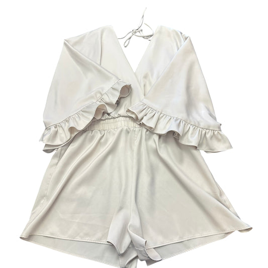 GLAM BEIGE IVORY SATIN ROMPER 206 LARGE