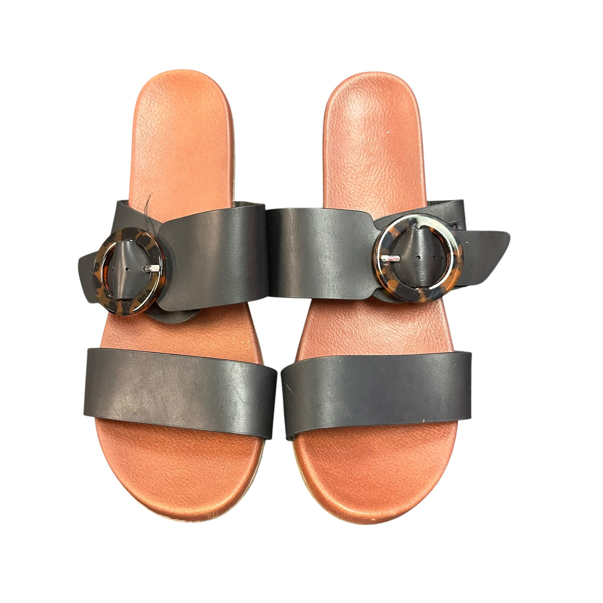 MIA BLACK DOUBLE STRAP SANDALS 169 SZ 7.5