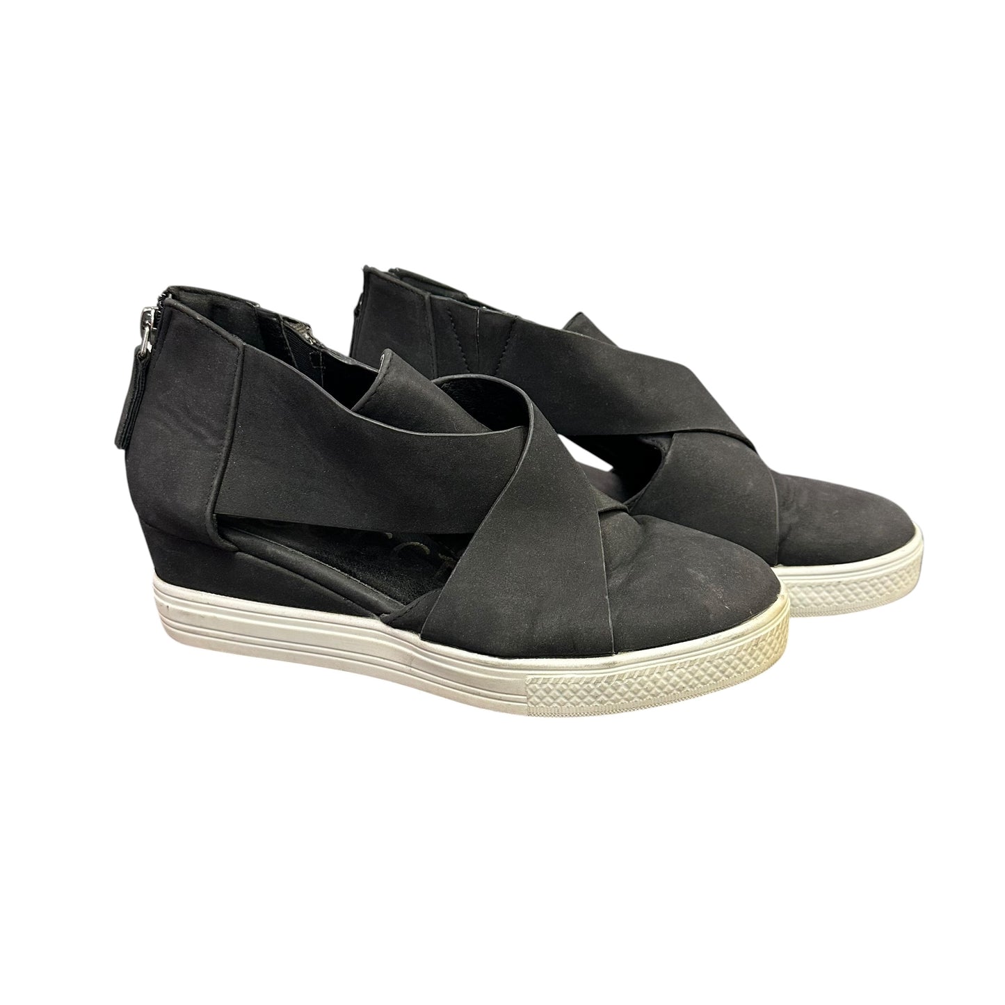 CCOCOCI BLACK WEDGE SNEAKERS SZ 8