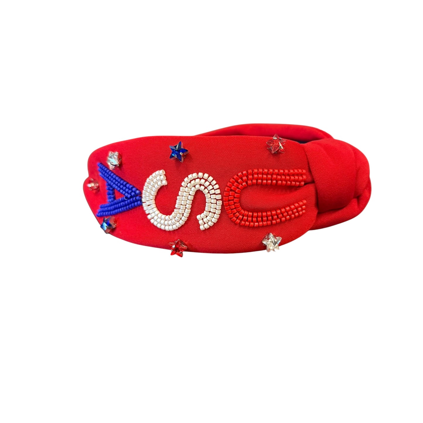 USA BEADED RED HEADBAND 100