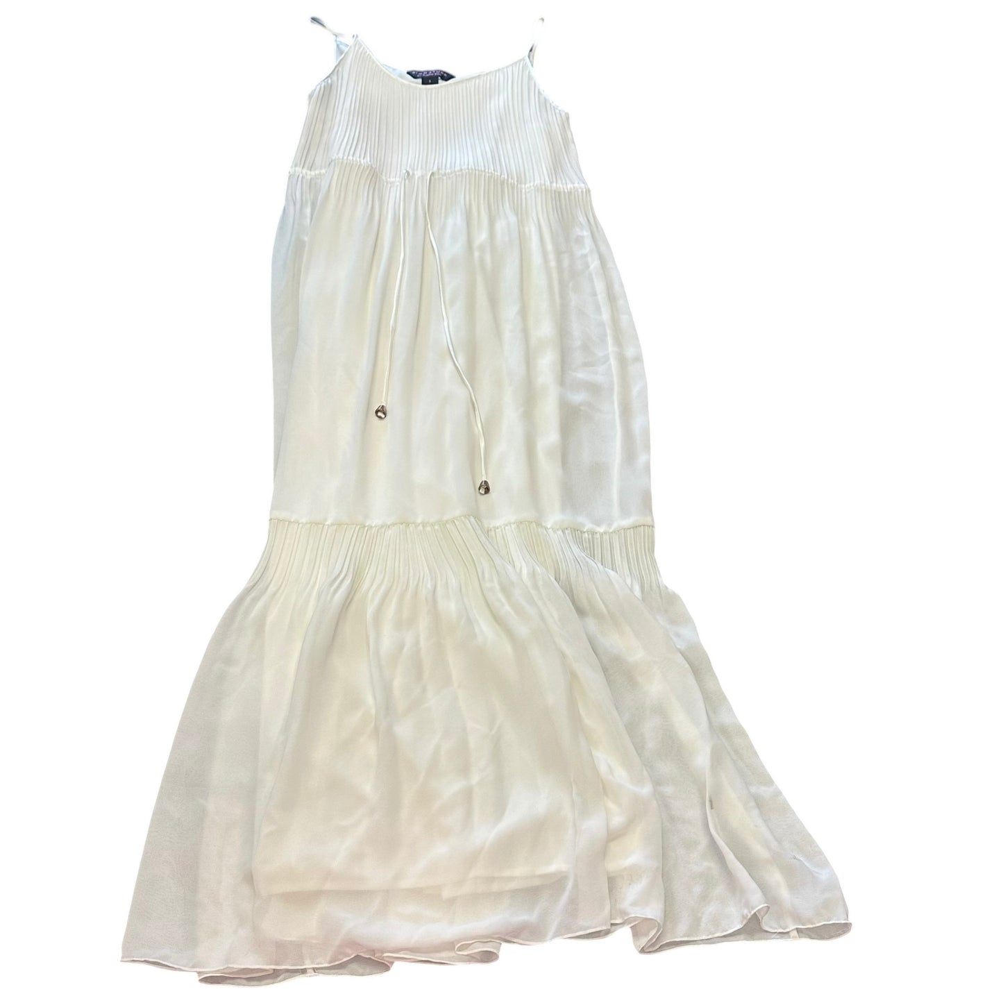 ROBBIE BEE SIGNATURE WHITE CHIFFON DRESS 100 SZ 6