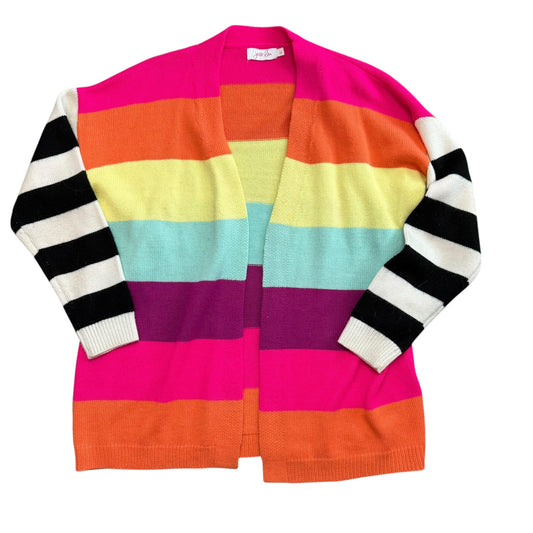 JESS LEA RAINBOW STRIPED OPEN CARDIGAN 100 LARGE