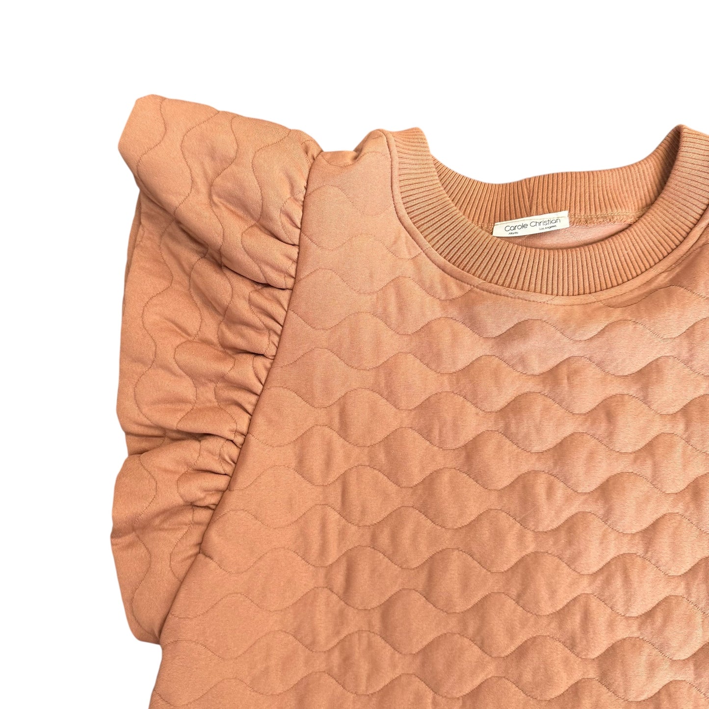 CAROLE CHRISTIAN BROWN QUILTED BLOUSE 100 L/XL