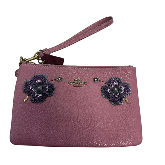 COACH NOLITA WRISTLET ROSE PEBBLE LEATHER SEQUINS 158