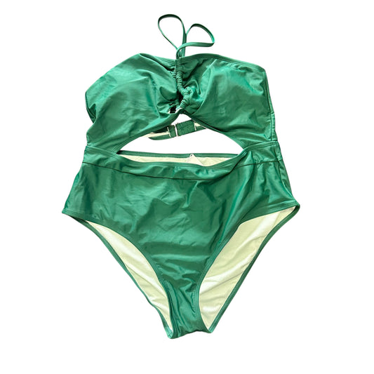 GREEN ONE PIECE SWIMSUIT W CUTOUTS 100 XL
