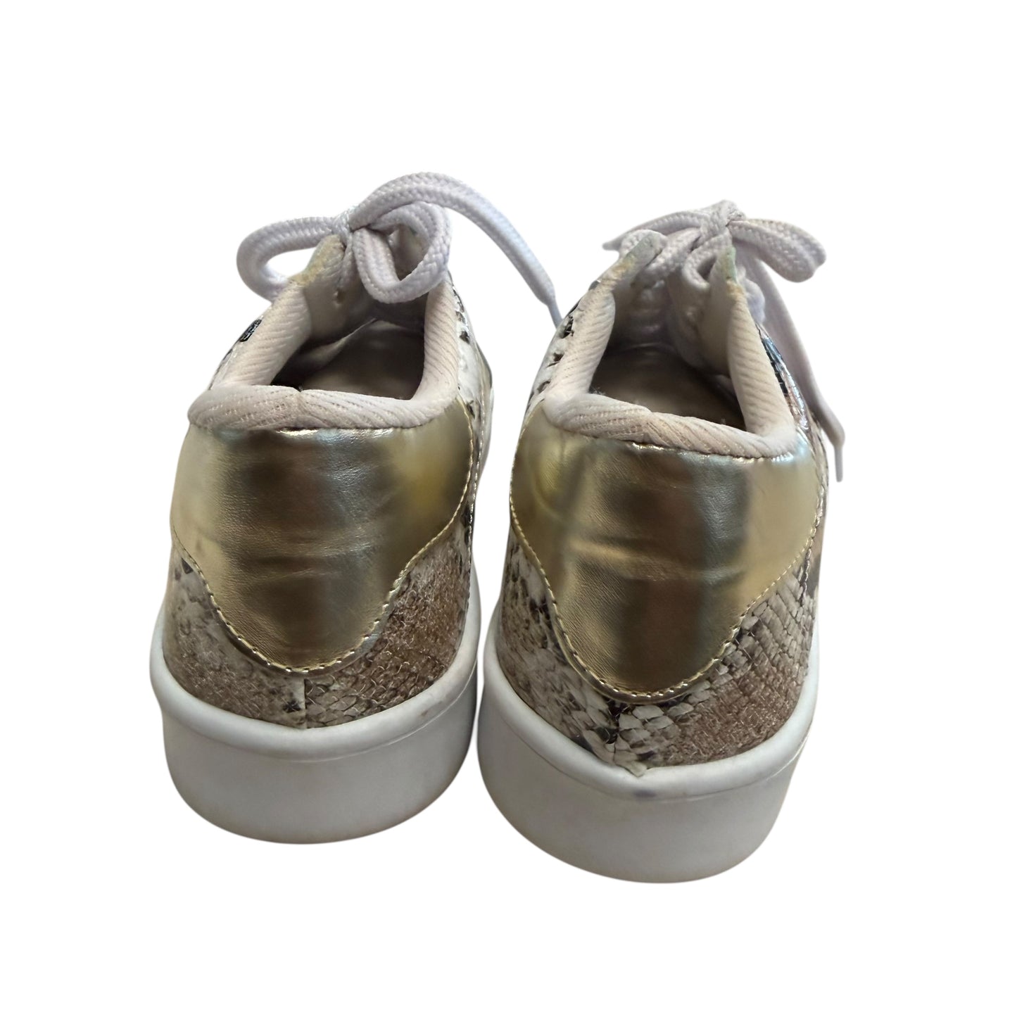 PINK LILY WHITE SNAKESKIN SNEAKERS 100 SZ 8