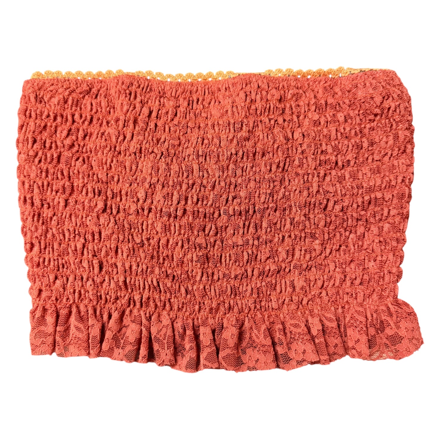 FREE PEOPLE BE RIGHT BACK SMOCKED TUBE TOP BURNT ORANGE 100 XS