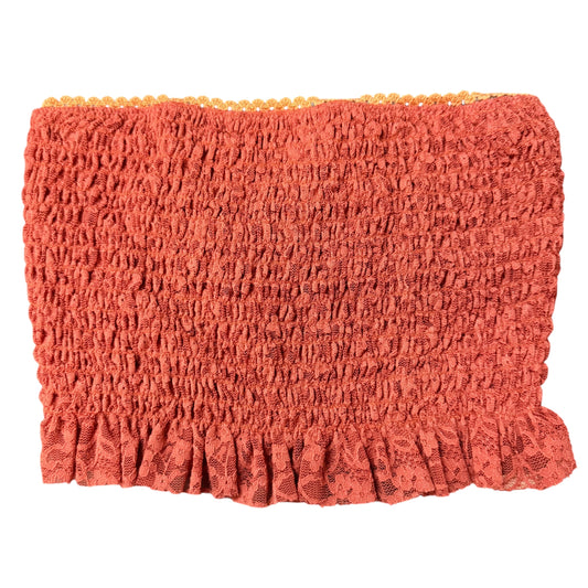 FREE PEOPLE BE RIGHT BACK SMOCKED TUBE TOP BURNT ORANGE 100 XS