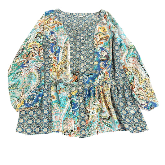 AVA JONES COLORFUL SEMI SHEER BLOUSE 249 LARGE