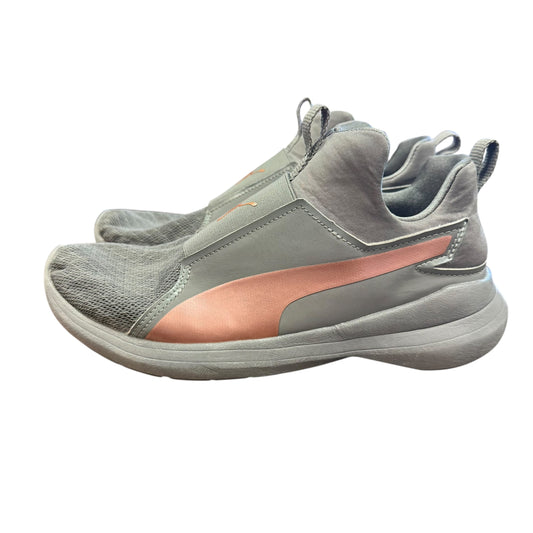 PUMA REBEL MID SNEAKERS CHARCOAL GRAY ROSE GOLD 237 SZ 7