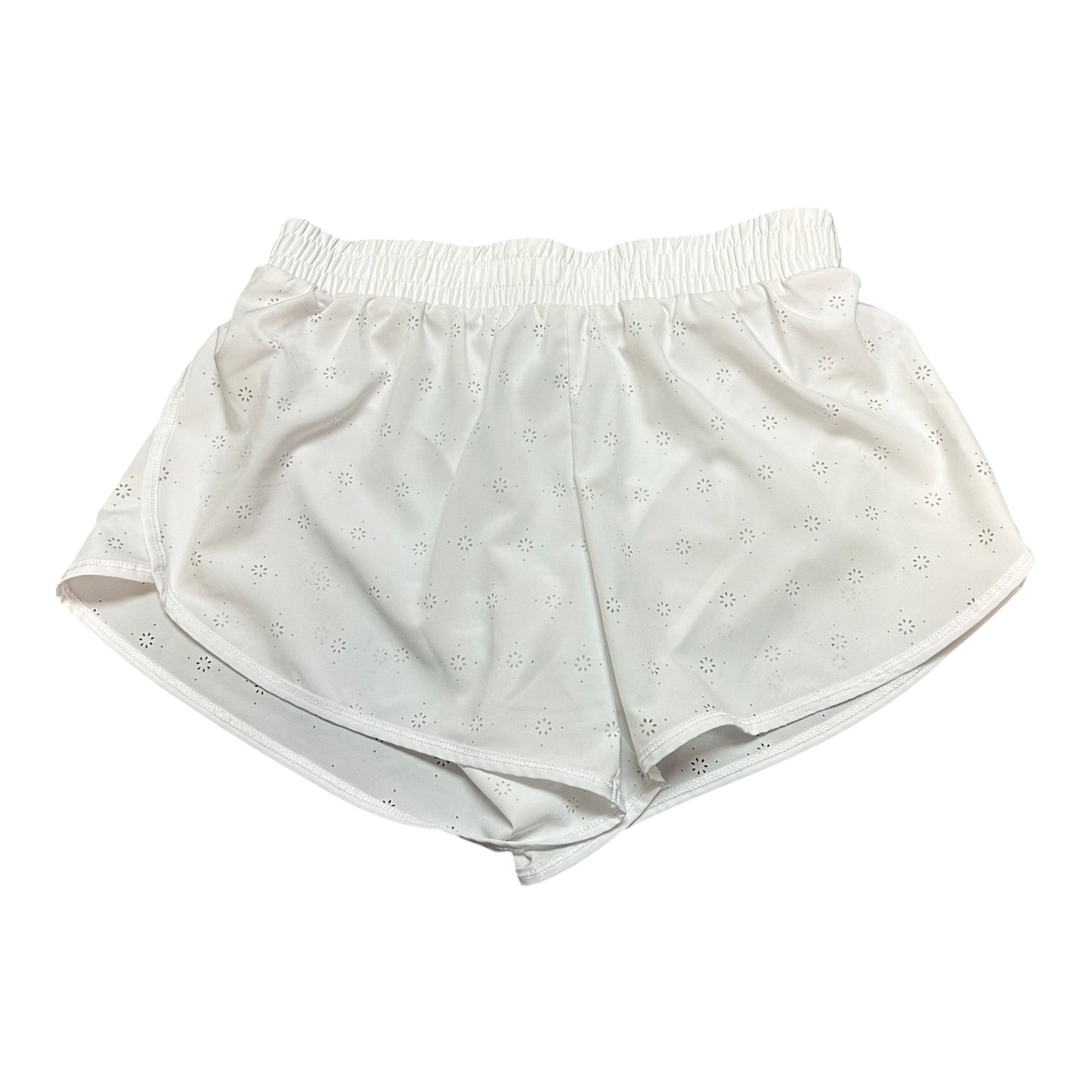 YOGALICIOUS WHITE ATHLETIC SHORTS W LINERS NWOT 122 MEDIUM