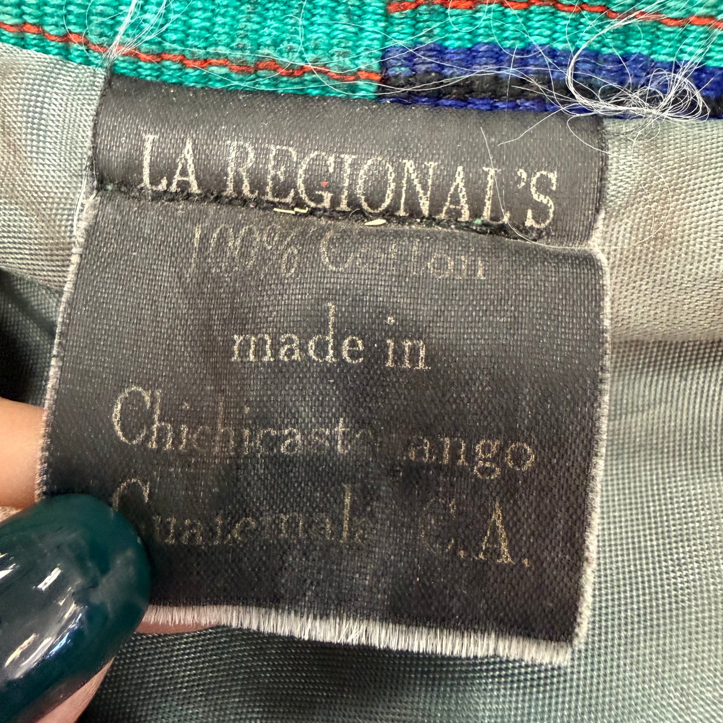GUATEMALEN VINTAGE HANDMADE JACKET STRIPED EMBROIDERED 100 MEDIUM