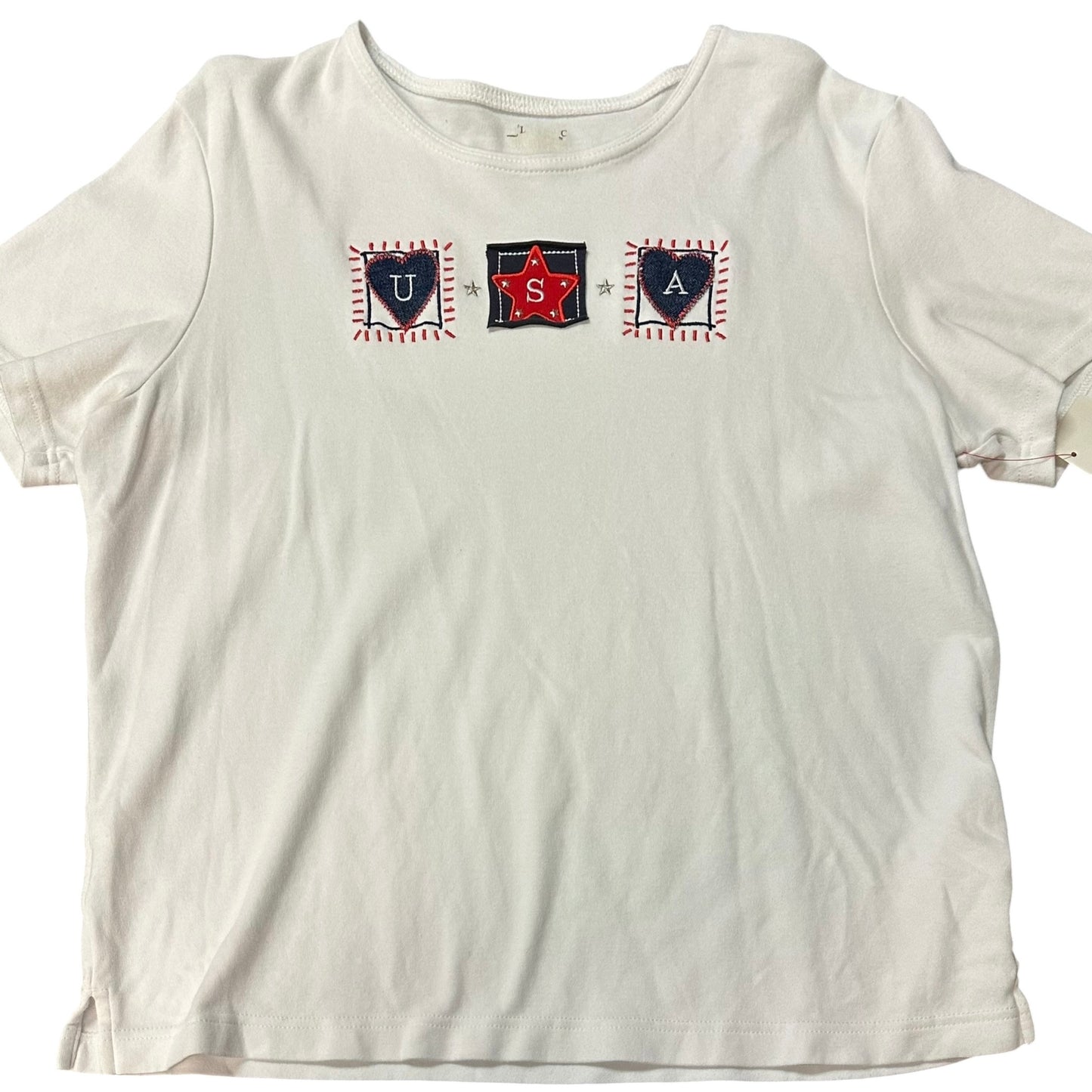 VINTAGE USA EMBROIDERED COTTON WHITE SHIRT 100 XL