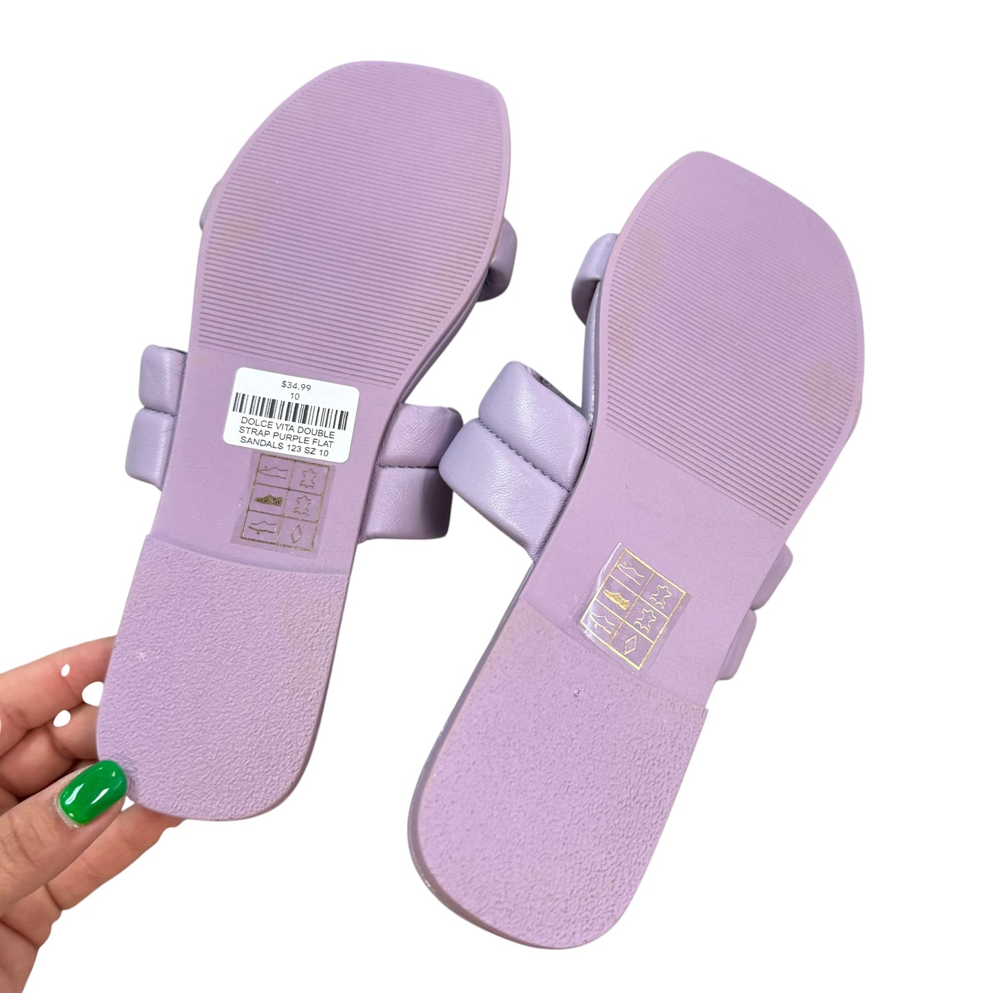 DOLCE VITA DOUBLE STRAP PURPLE FLAT SANDALS 123 SZ 10