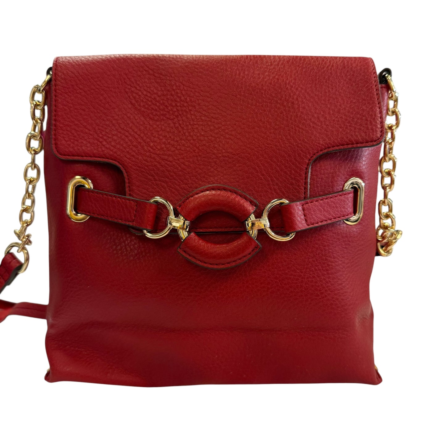 KATE LANDRY RED FAUX LEATHER SHOULDER BAG 261 OS