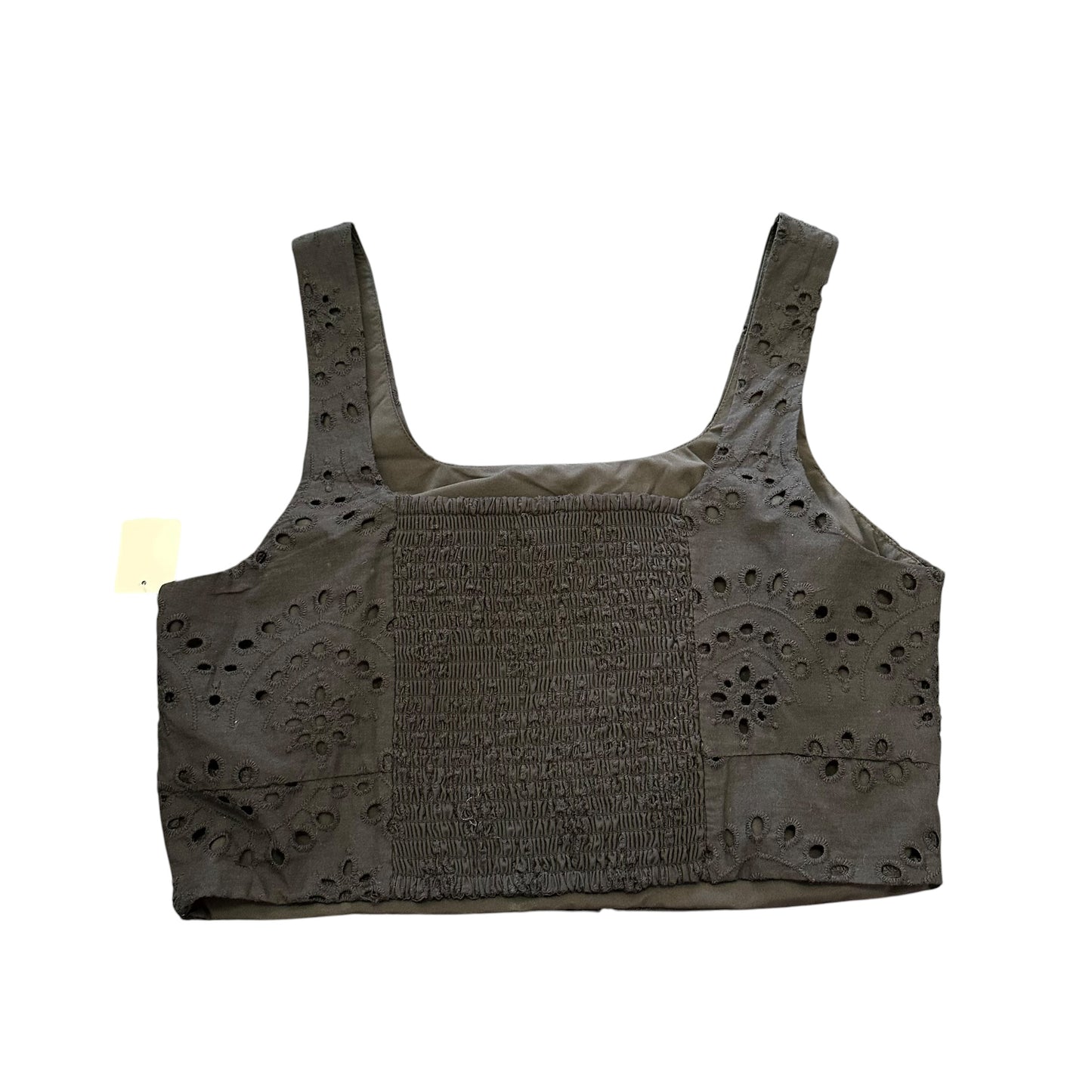 JOIE BLACK EYELET CROP TOP BLOUSE 122 MEDIUM