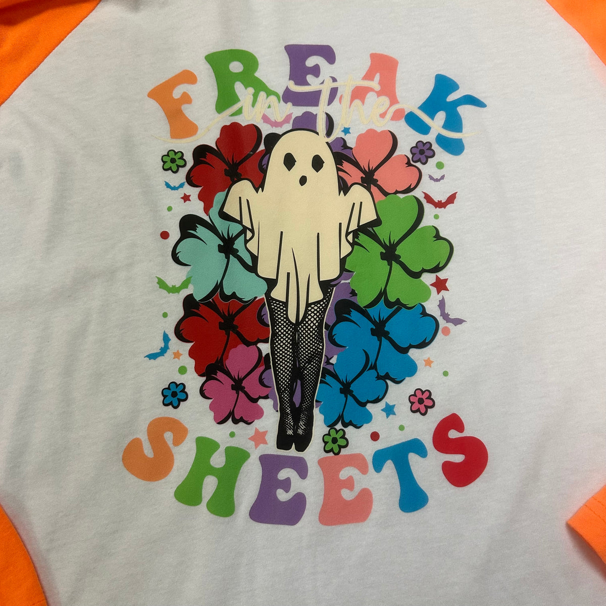 FREAK IN THE SHEETS WHITE ORANGE T-SHIRT NWOT 100 2XL