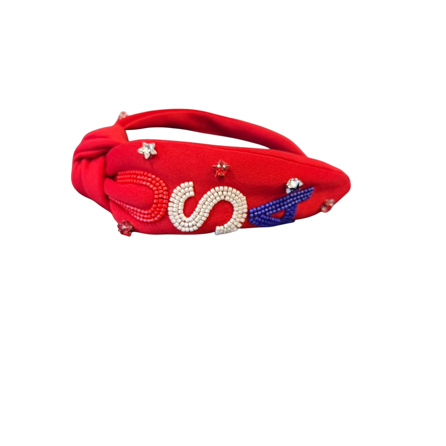 USA BEADED RED HEADBAND 100