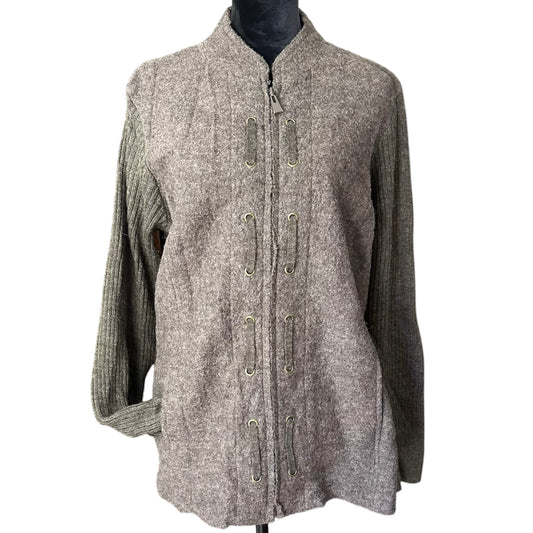 COZY SOPHISTICATION CAROLE LITTLE WOOL ZIP CARDIGAN 100 2XL