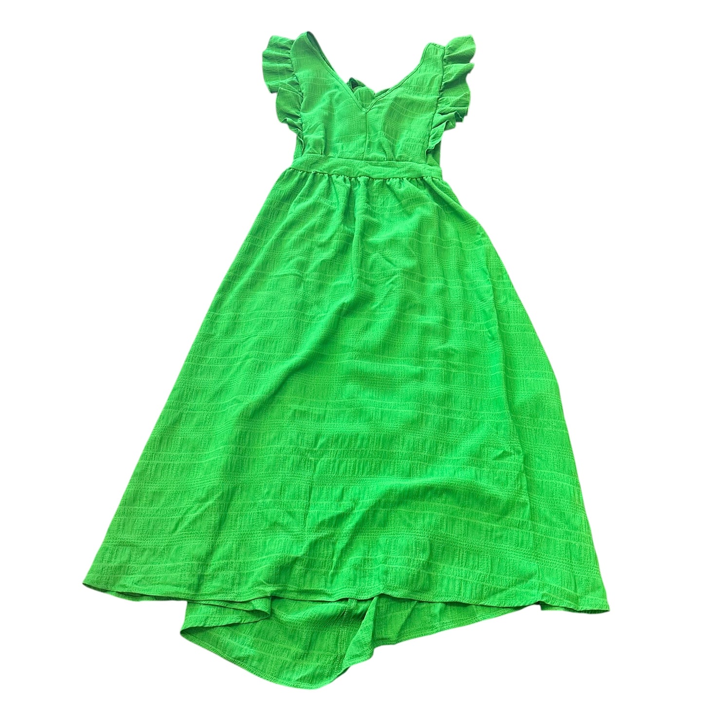 GREEN TIERED MAXI DRESS OPEN BACK 100 XL