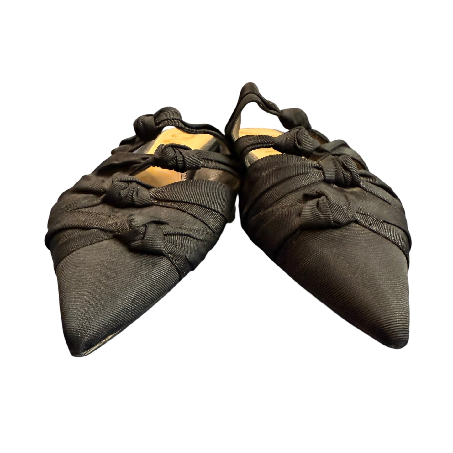 SAM EDLEMAN SHANTI KNOTTED TRIM POINTED MULE BLACK 227 SZ 8