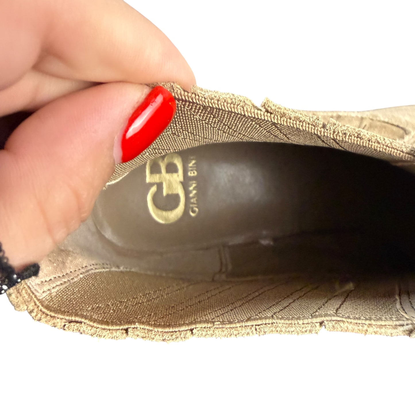 GIANNI BINI STACKED HEEL CHELSEA LEATHER BOOTS 100 9M