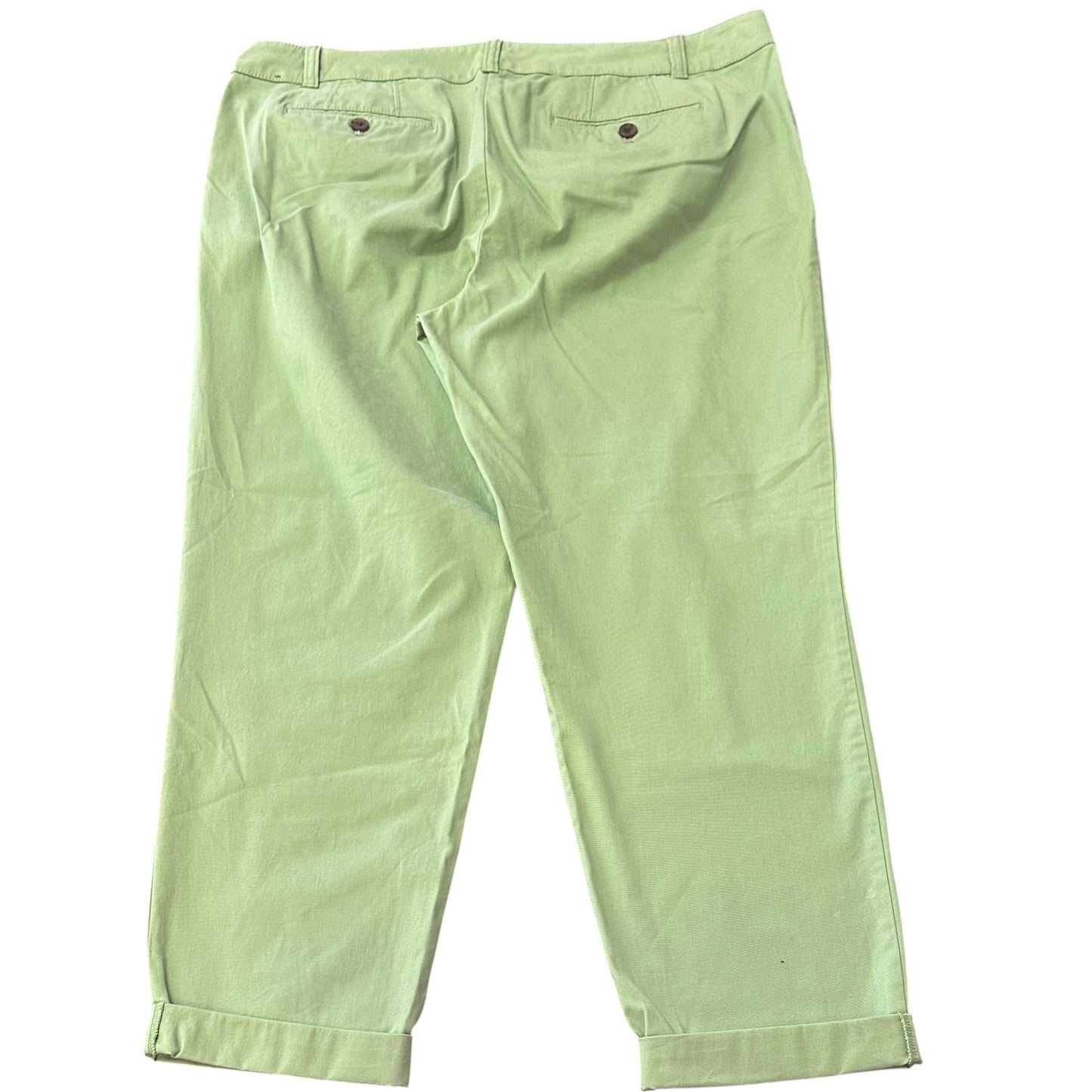 TALBOTS THE WEEKEND CHINO GREEN TROUSERS 8 SZ 12