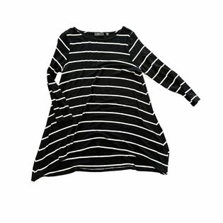 BLACK WITH WHITE STRIPE LONG SLEEVE TUNIC- 44 XSMALL