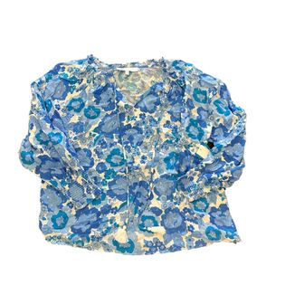 SUGAR LIPS BLUE FLORAL BLOUSE - 47 1X