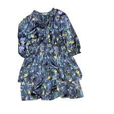 OPHELIA ROE BLUE FLORAL DRESS - 51 2X