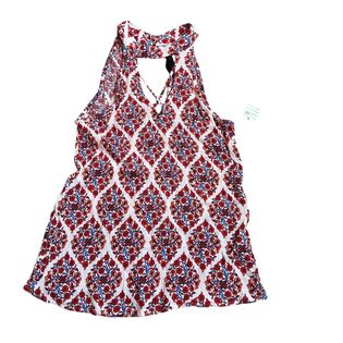 BLUE RAIN RED FLORAL HIGH NECK BLOUSE - 143 SMALL $4.99