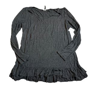 DARK GRAY RUFFLE HEM TOP - LARGE $4.99