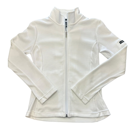 STRAIGHT DOWN WHITE RIBBED FULL ZIP JACKET NWT 249 SMALL
